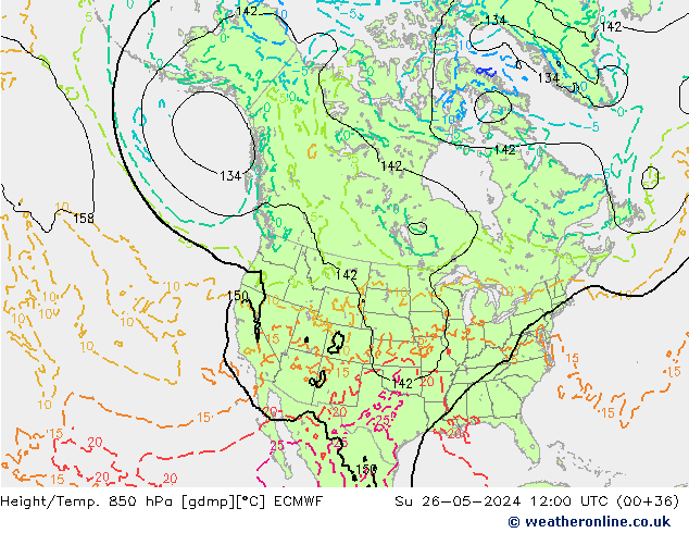 Height/Temp. 850 hPa ECMWF nie. 26.05.2024 12 UTC