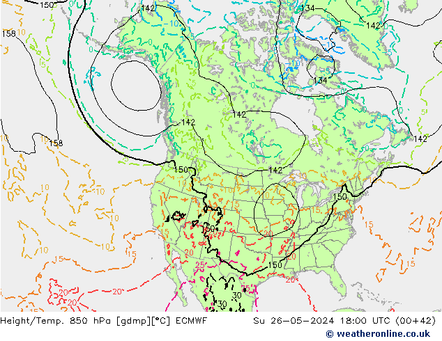 Z500/Rain (+SLP)/Z850 ECMWF nie. 26.05.2024 18 UTC