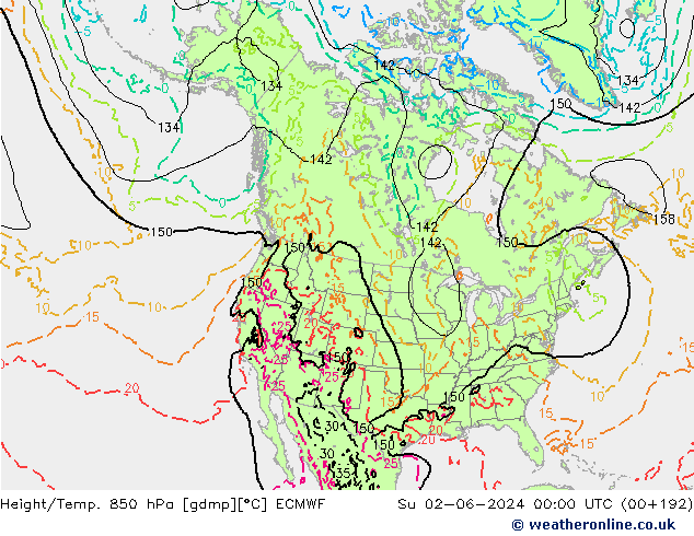 Z500/Rain (+SLP)/Z850 ECMWF  02.06.2024 00 UTC