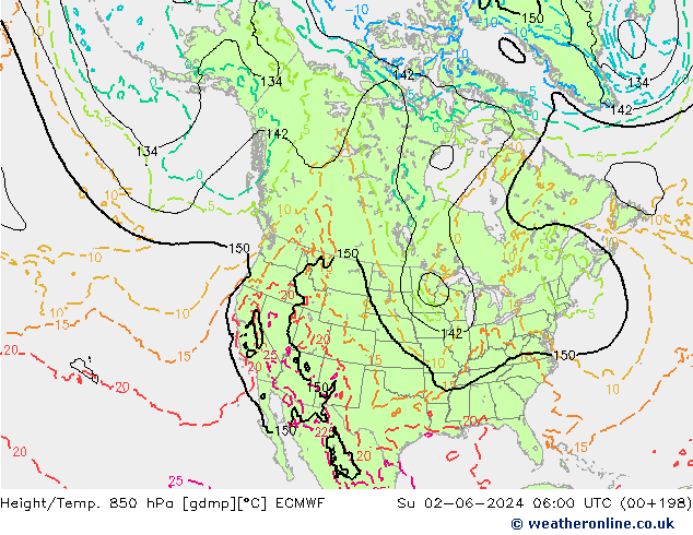 Height/Temp. 850 hPa ECMWF Su 02.06.2024 06 UTC