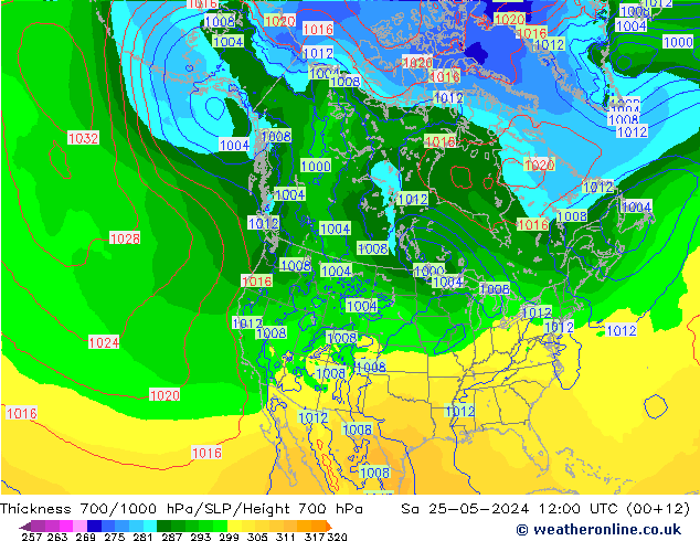 Thck 700-1000 hPa ECMWF Sa 25.05.2024 12 UTC