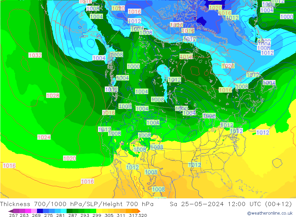 Thck 700-1000 hPa ECMWF So 25.05.2024 12 UTC