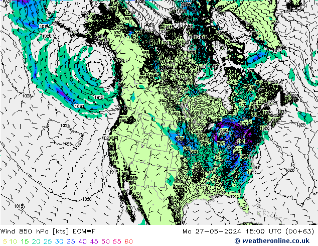 Wind 850 hPa ECMWF Mo 27.05.2024 15 UTC