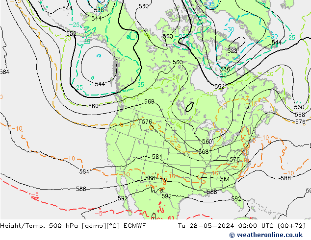 Z500/Rain (+SLP)/Z850 ECMWF mar 28.05.2024 00 UTC