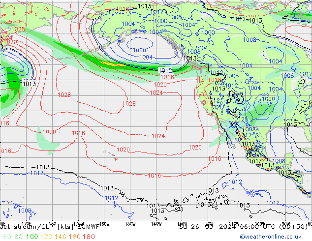 Jet stream/SLP ECMWF Ne 26.05.2024 06 UTC