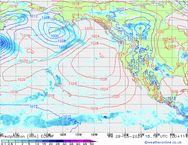 Precipitation ECMWF We 29.05.2024 18 UTC