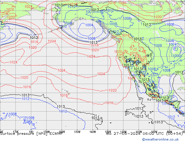 Luchtdruk (Grond) ECMWF ma 27.05.2024 06 UTC