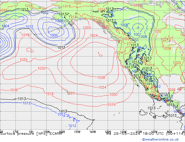 pression de l'air ECMWF mer 29.05.2024 18 UTC