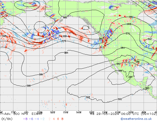 T-Adv. 500 hPa ECMWF mer 29.05.2024 06 UTC