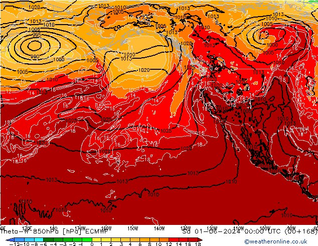 Theta-W 850hPa ECMWF Cts 01.06.2024 00 UTC