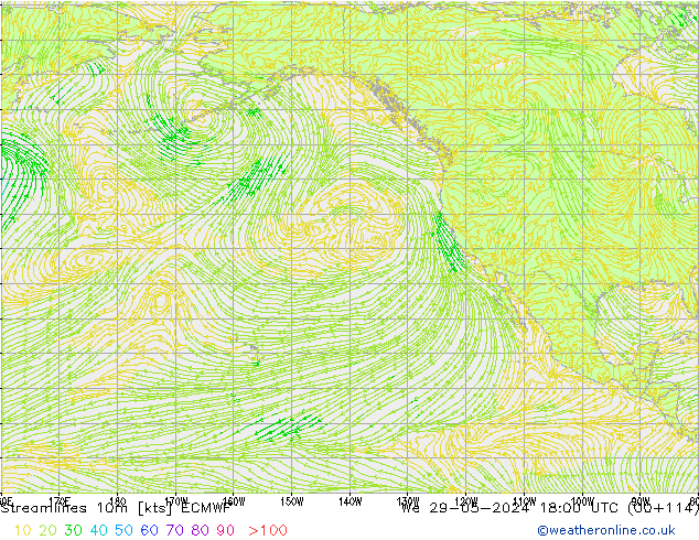 Streamlines 10m ECMWF St 29.05.2024 18 UTC