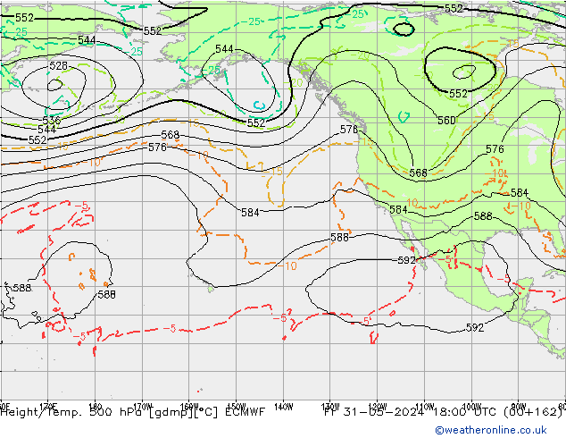 Z500/Yağmur (+YB)/Z850 ECMWF Cu 31.05.2024 18 UTC