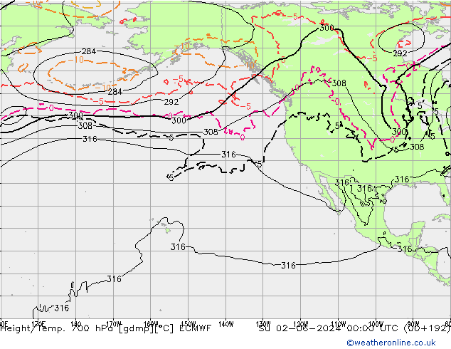 Height/Temp. 700 hPa ECMWF Su 02.06.2024 00 UTC