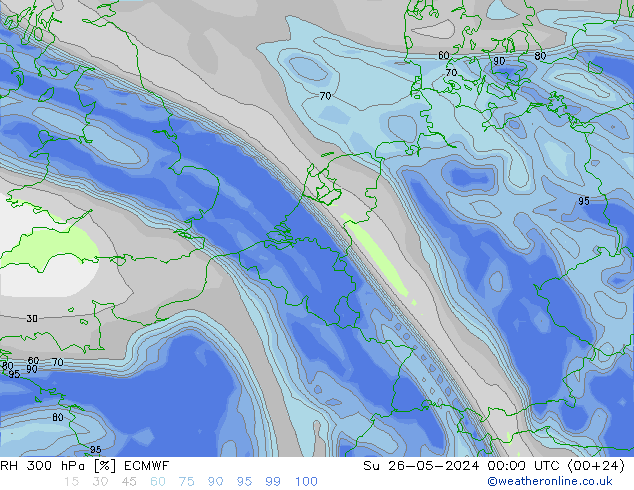 RH 300 hPa ECMWF  26.05.2024 00 UTC