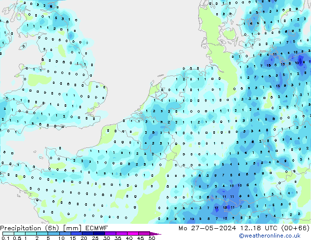 Z500/Rain (+SLP)/Z850 ECMWF Mo 27.05.2024 18 UTC