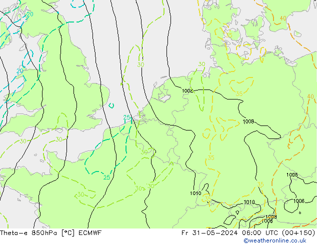 Theta-e 850hPa ECMWF pt. 31.05.2024 06 UTC