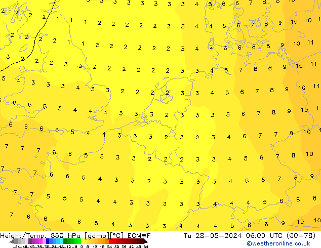 Z500/Rain (+SLP)/Z850 ECMWF Tu 28.05.2024 06 UTC