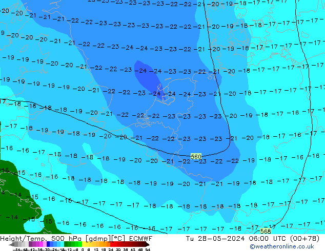 Z500/Rain (+SLP)/Z850 ECMWF Tu 28.05.2024 06 UTC