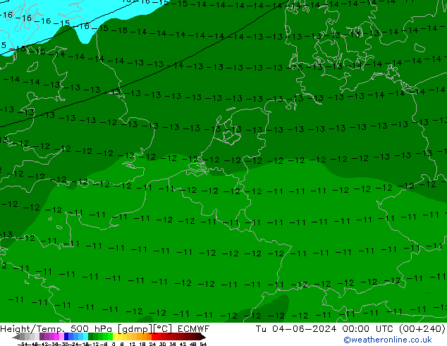 Height/Temp. 500 hPa ECMWF  04.06.2024 00 UTC