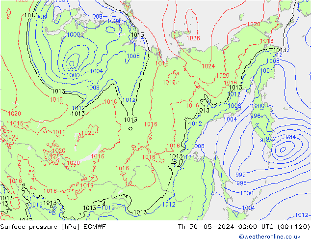 ciśnienie ECMWF czw. 30.05.2024 00 UTC