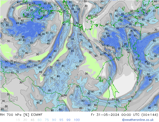 700 hPa Nispi Nem ECMWF Cu 31.05.2024 00 UTC