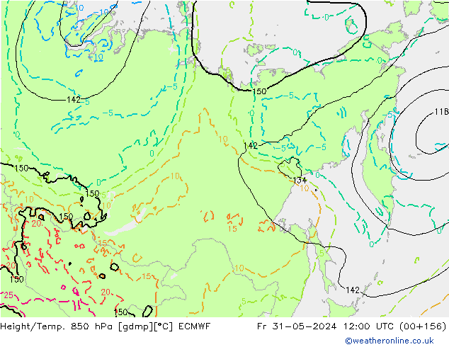 Z500/Rain (+SLP)/Z850 ECMWF ven 31.05.2024 12 UTC