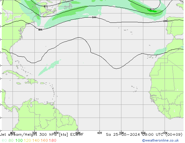 Straalstroom ECMWF za 25.05.2024 09 UTC