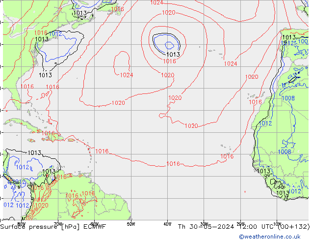 Luchtdruk (Grond) ECMWF do 30.05.2024 12 UTC