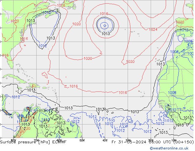 приземное давление ECMWF пт 31.05.2024 06 UTC