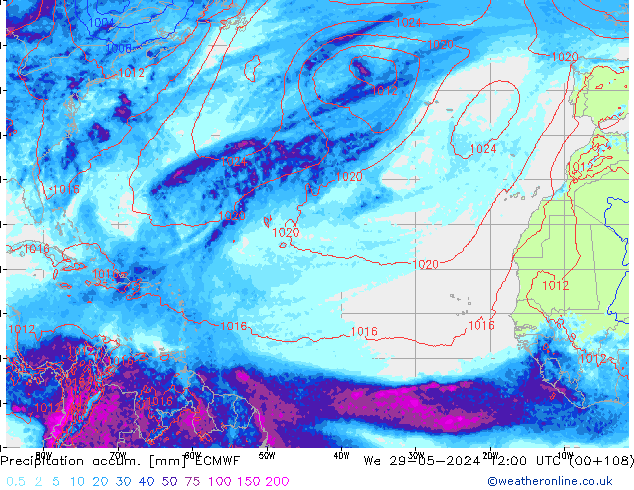 Precipitation accum. ECMWF  29.05.2024 12 UTC