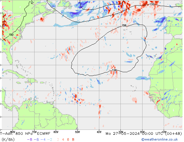 T-Adv. 850 hPa ECMWF Po 27.05.2024 00 UTC