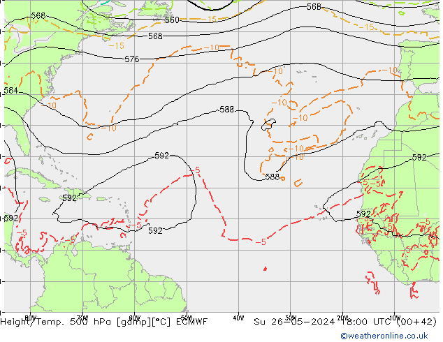 Z500/Rain (+SLP)/Z850 ECMWF Вс 26.05.2024 18 UTC