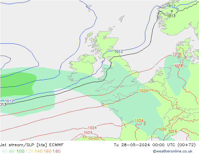 Jet Akımları/SLP ECMWF Sa 28.05.2024 00 UTC
