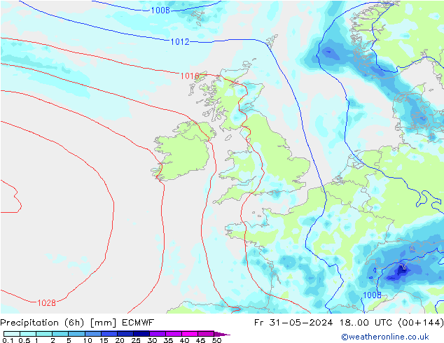 Z500/Rain (+SLP)/Z850 ECMWF пт 31.05.2024 00 UTC