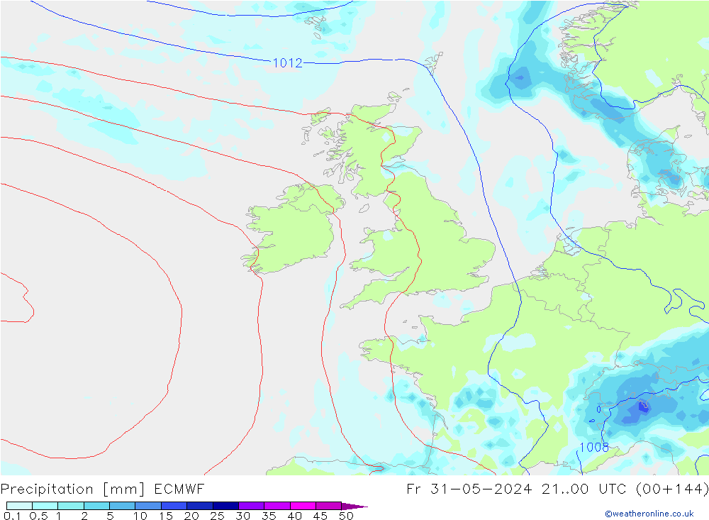 Precipitation ECMWF Fr 31.05.2024 00 UTC