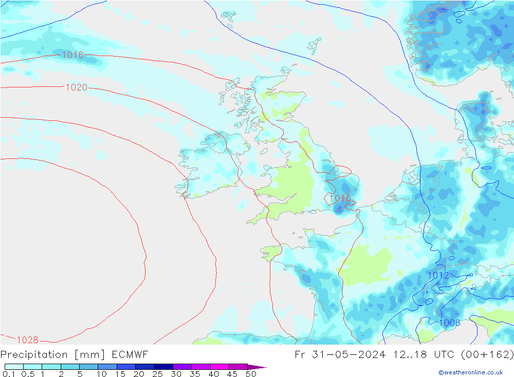 Neerslag ECMWF vr 31.05.2024 18 UTC