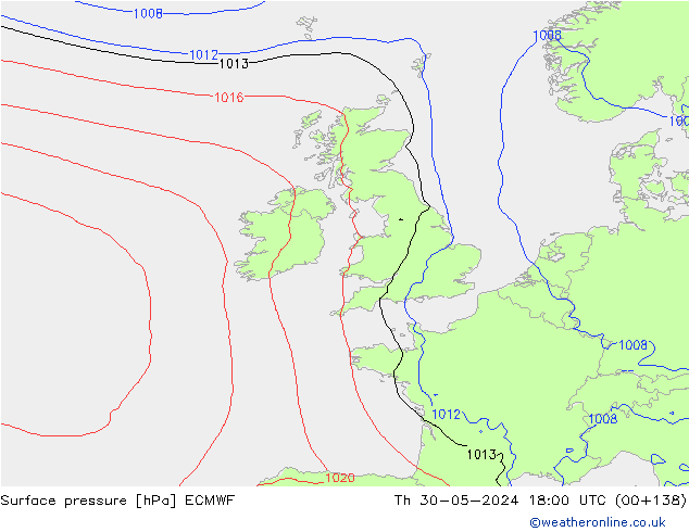 Yer basıncı ECMWF Per 30.05.2024 18 UTC