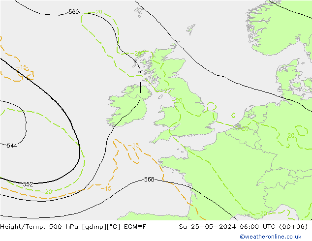 Z500/Rain (+SLP)/Z850 ECMWF So 25.05.2024 06 UTC