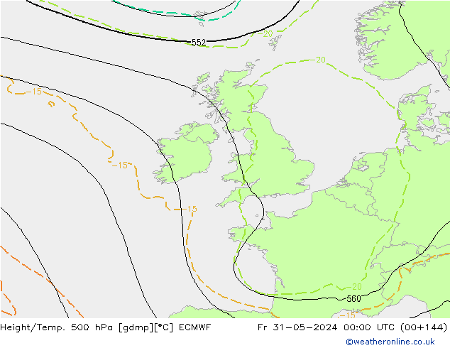 Z500/Rain (+SLP)/Z850 ECMWF пт 31.05.2024 00 UTC