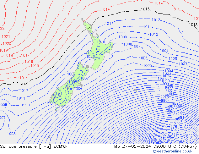 pression de l'air ECMWF lun 27.05.2024 09 UTC