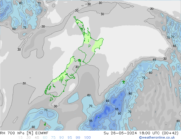 700 hPa Nispi Nem ECMWF Paz 26.05.2024 18 UTC