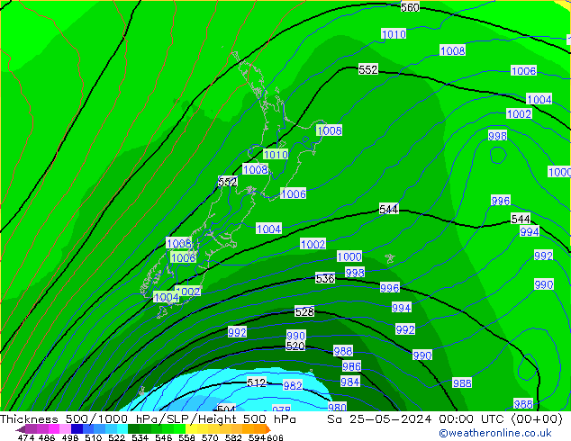 Thck 500-1000hPa ECMWF  25.05.2024 00 UTC