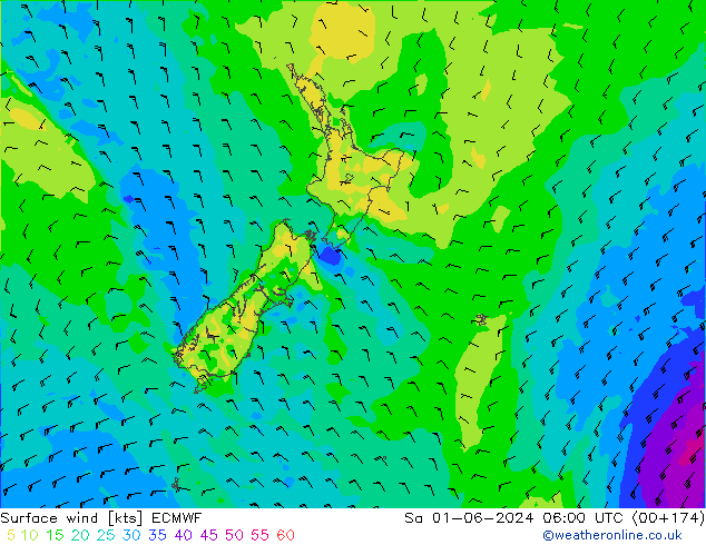 Bodenwind ECMWF Sa 01.06.2024 06 UTC