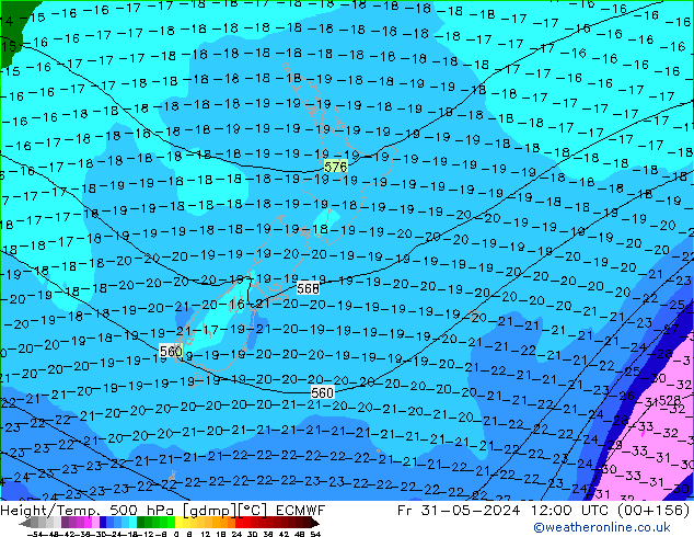 Z500/Rain (+SLP)/Z850 ECMWF ��� 31.05.2024 12 UTC