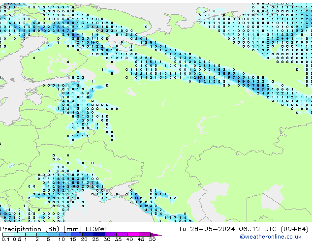 Z500/Rain (+SLP)/Z850 ECMWF Tu 28.05.2024 12 UTC