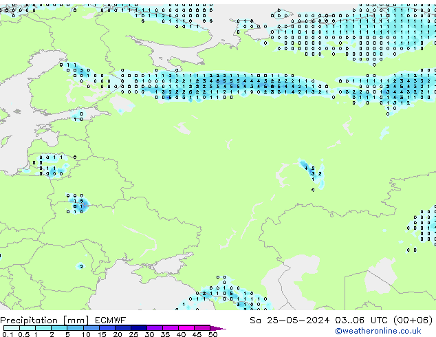 Neerslag ECMWF za 25.05.2024 06 UTC