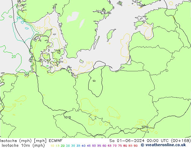 Isotachen (mph) ECMWF za 01.06.2024 00 UTC