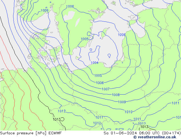 Luchtdruk (Grond) ECMWF za 01.06.2024 06 UTC