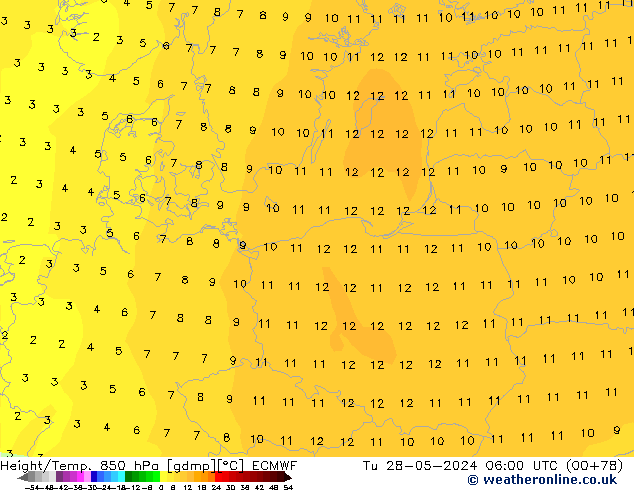 Z500/Rain (+SLP)/Z850 ECMWF mar 28.05.2024 06 UTC