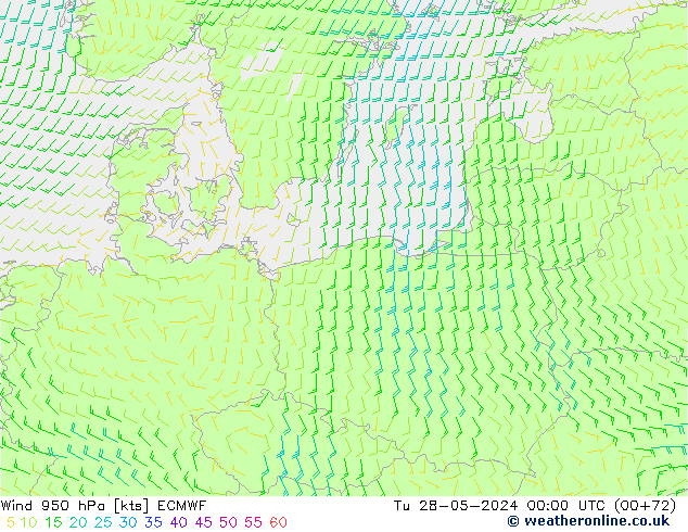 Rüzgar 950 hPa ECMWF Sa 28.05.2024 00 UTC